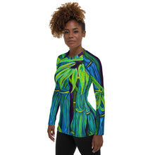 Load image into Gallery viewer, Blue Bamboo Wahine Rash Guard