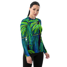 Load image into Gallery viewer, Blue Bamboo Wahine Rash Guard
