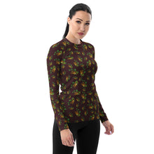 Load image into Gallery viewer, Puakenikeni by Honiʻs Hawaiʻi Wahine Rash Guard