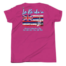 Load image into Gallery viewer, Lā Kūʻokoʻa YOUTH Short Sleeve Tee by Hakuole Designs