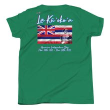 Load image into Gallery viewer, Lā Kūʻokoʻa YOUTH Short Sleeve Tee by Hakuole Designs