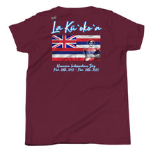 Load image into Gallery viewer, Lā Kūʻokoʻa YOUTH Short Sleeve Tee by Hakuole Designs