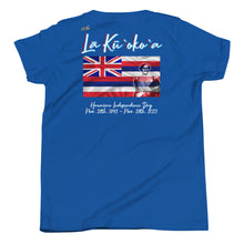 Load image into Gallery viewer, Lā Kūʻokoʻa YOUTH Short Sleeve Tee by Hakuole Designs