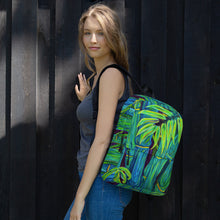 Load image into Gallery viewer, Blue Bamboo Backpack Bag