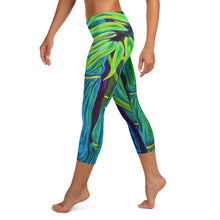 Load image into Gallery viewer, Blue Bamboo Capri Leggings