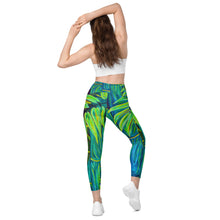 Load image into Gallery viewer, ʻOhe Polū (Blue Bamboo) Leggings with pockets