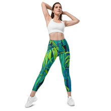 Load image into Gallery viewer, ʻOhe Polū (Blue Bamboo) Leggings with pockets