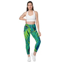 Load image into Gallery viewer, ʻOhe Polū (Blue Bamboo) Leggings with pockets
