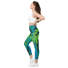 Load image into Gallery viewer, ʻOhe Polū (Blue Bamboo) Leggings with pockets