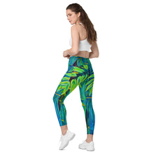 Load image into Gallery viewer, ʻOhe Polū (Blue Bamboo) Leggings with pockets