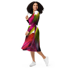 Load image into Gallery viewer, Ti Leaf Bouquet long sleeve midi dress