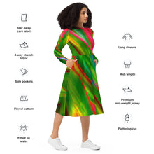 Load image into Gallery viewer, Ti Leaf Series 4 long sleeve midi dress