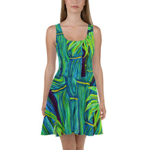 Load image into Gallery viewer, Blue Bamboo Skater Dress