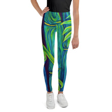 Load image into Gallery viewer, Blue Bamboo - Youth Leggings