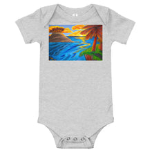Load image into Gallery viewer, "Palm Island Sunrise" Baby short sleeve one piece