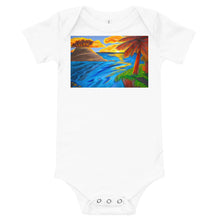 Load image into Gallery viewer, "Palm Island Sunrise" Baby short sleeve one piece