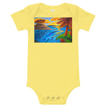 Load image into Gallery viewer, "Palm Island Sunrise" Baby short sleeve one piece
