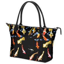 Load image into Gallery viewer, Nappa Leather & Monroe Satin Zipper Hand Bag "Koi Reflections"
