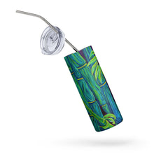 Load image into Gallery viewer, Blue Bamboo Stainless Steel Tumbler