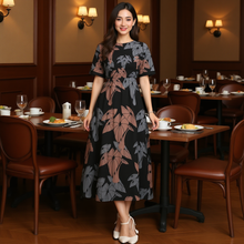 Load image into Gallery viewer, &quot;Hāloa ʻEleʻele&quot; by Hakuole Designs &quot;Palila&quot; Elastic Waist Dress
