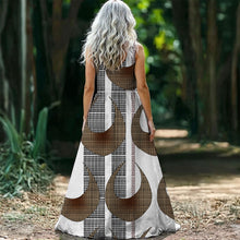 Load image into Gallery viewer, "Kino Wahine Māmā" by Hakuole Designs "Hawaiian Heron" Women’s Sleeveless Maxi Dress
