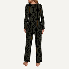 Load image into Gallery viewer, "Hoʻolono" ʻEleʻele by Hakuole Designs Wahine Loungewear Set
