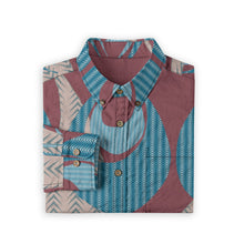 Load image into Gallery viewer, "Kino Wahine Māmā Iwi" by Hakuole Designs Men's Long Sleeve Cotton Shirt
