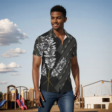 Load image into Gallery viewer, "3 Kāhili" ʻEleʻele by Hakuole Designs "Palaka Aloha" Shirt

