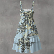 Load image into Gallery viewer, "Breadfruit Tree" ʻUli by Hakuole Designs "Koloa" Women‘s Ruffle Hem Dress
