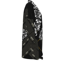 Load image into Gallery viewer, "3 Kāhili" ʻEleʻele by Hakuole Designs "ʻIwa" Cardigan
