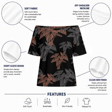 Load image into Gallery viewer, "Hāloa ʻEleʻele" by Hakuole Designs "Poʻohiwi' Off-Shoulder Top
