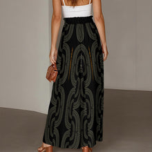 Load image into Gallery viewer, "Hoʻolono" ʻEleʻele by Hakuole Designs Ruffled Wide-Leg Pants
