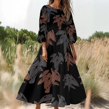 Load image into Gallery viewer, &quot;Hāloa ʻEleʻele&quot; by Hakuole Designs &quot;Manu ʻŌʻŌ &quot; Long Sleeve Dress
