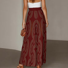 Load image into Gallery viewer, "Hoʻolono I Ka Lāʻau" by Hakuole Designs Women's Ruffled Wide-Leg Pants
