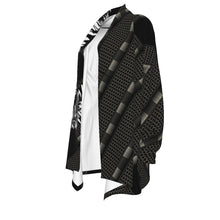 Load image into Gallery viewer, "3 Kāhili" ʻEleʻele by Hakuole Designs "ʻIwa" Cardigan
