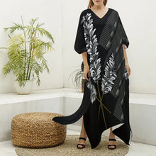 Load image into Gallery viewer, &quot;3 Kāhili&quot; ʻEleʻele by Hakuole Designs &quot;ʻIo Dress&quot; (Kaftan)
