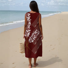 Load image into Gallery viewer, "3 Kāhili" by Hakuole Designs "Mākeke" Slub Cotton Dress With Pocket

