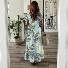 Load image into Gallery viewer, "Breadfruit Tree Blue" by Hakuole Designs "ʻIʻiwi" Dress
