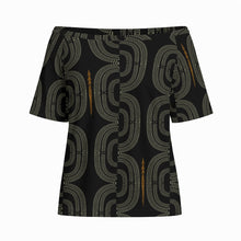 Load image into Gallery viewer, "Hoʻolono" ʻEleʻele by Hakuole Designs "Poʻohiwi" Off-Shoulder Top
