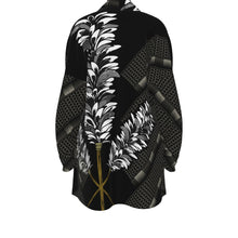 Load image into Gallery viewer, "3 Kāhili" ʻEleʻele by Hakuole Designs "ʻIwa" Cardigan
