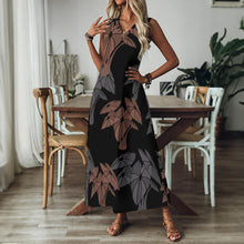 Load image into Gallery viewer, &quot;Hāloa ʻEleʻele&quot; by Hakuole Designs &quot;Nanea&quot; V-Neck Long Dress
