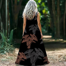 Load image into Gallery viewer, &quot;Hāloa ʻEleʻele&quot; by Hakuole Designs - &quot;Hawaiian Heron&quot; Women’s Sleeveless Maxi Dress
