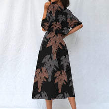 Load image into Gallery viewer, &quot;Hāloa ʻEleʻele&quot; by Hakuole Designs &quot;Palila&quot; Elastic Waist Dress
