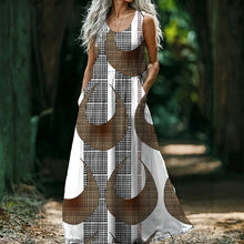 Load image into Gallery viewer, "Kino Wahine Māmā" by Hakuole Designs "Hawaiian Heron" Women’s Sleeveless Maxi Dress
