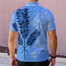 Load image into Gallery viewer, "3 Kāhili" Blue by Hakuole Designs Men's Polo Shirt
