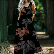 Load image into Gallery viewer, &quot;Hāloa ʻEleʻele&quot; by Hakuole Designs - &quot;Hawaiian Heron&quot; Women’s Sleeveless Maxi Dress
