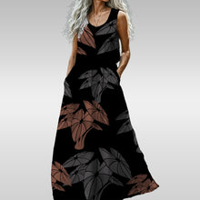 Load image into Gallery viewer, &quot;Hāloa ʻEleʻele&quot; by Hakuole Designs - &quot;Hawaiian Heron&quot; Women’s Sleeveless Maxi Dress
