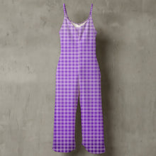 Load image into Gallery viewer, "Palaka Poni" by Hakuole Designs Women’s Spaghetti Strap Wide-Leg Jumpsuit
