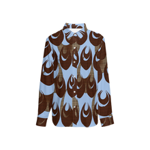 Load image into Gallery viewer, Kino Wahine Women&#39;s Classic Long Sleeve Button-Up by Hakuole Designs
