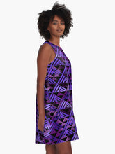 Load image into Gallery viewer, &quot;Wiliau Hōkū&quot; by Hakuole Designs A Line Dress (Galaxy)

